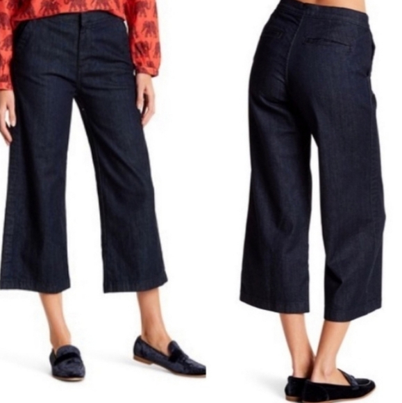 J. Crew Denim - J.Crew Rayne Wide Leg Blue Crop Jean's 27